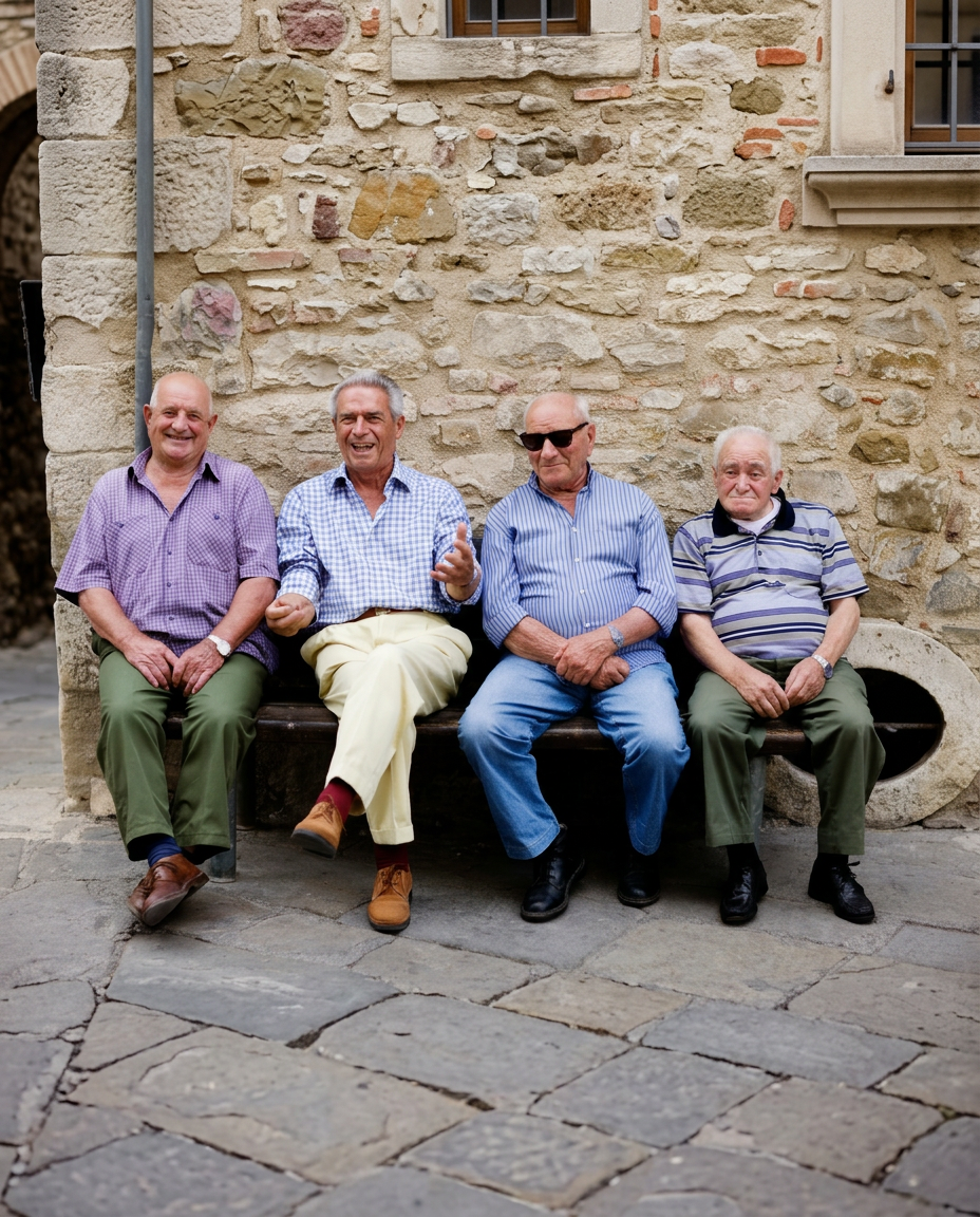 Smiling Elderly Friends