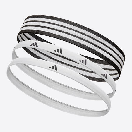 adidas set of 3 white and black hair bands