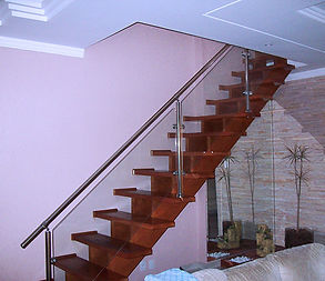 Guarda corpo de aço inox com vidro