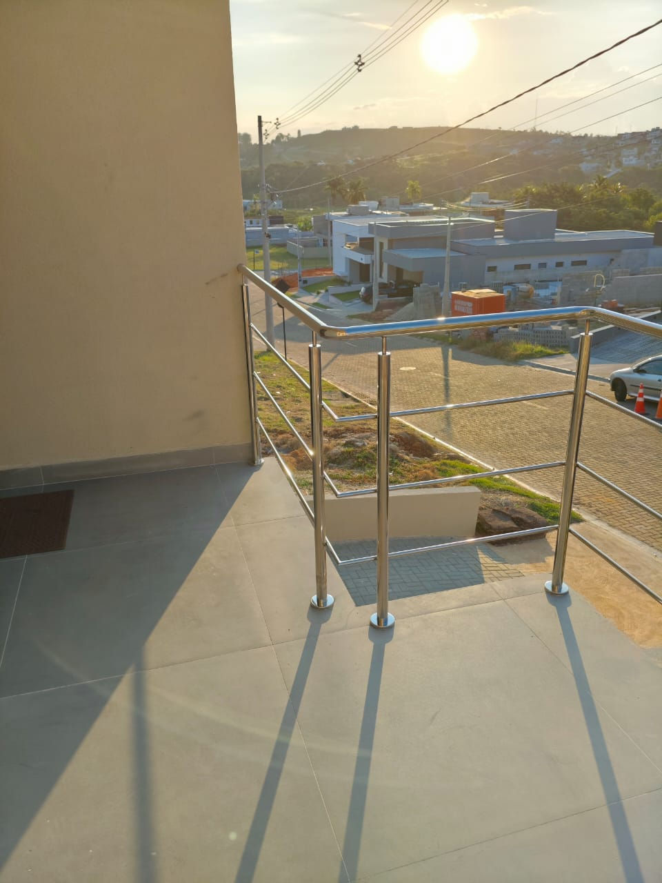 Guarda corpo em aço inox com travessas