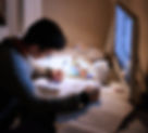 Student Awake late at night studying hard