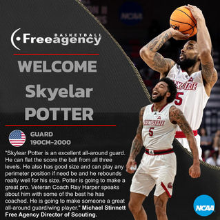 Skyelar Potter Signs with Free Agency Basketball