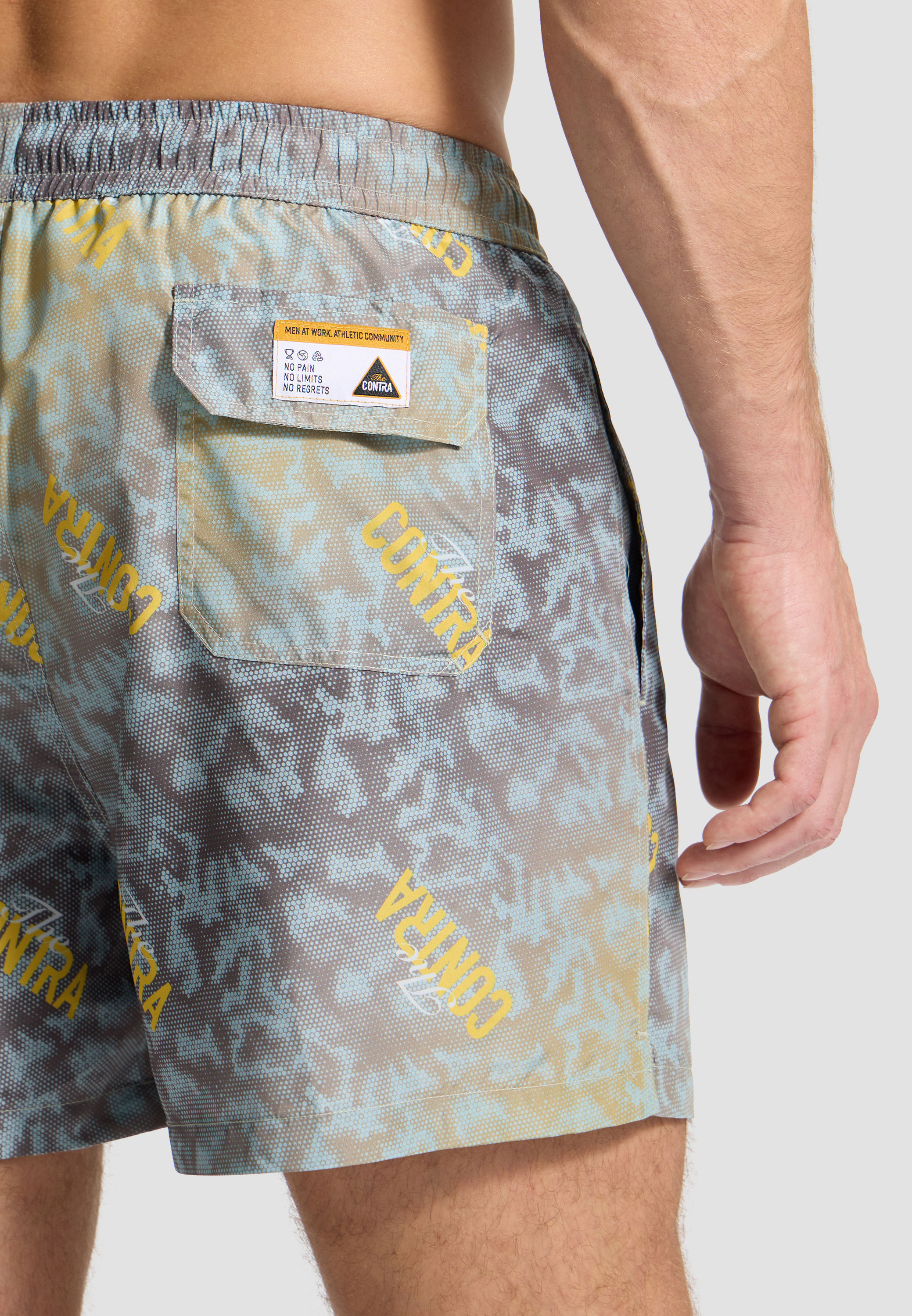 BE CONTRA Printed Swim Shorts – Grey Camo