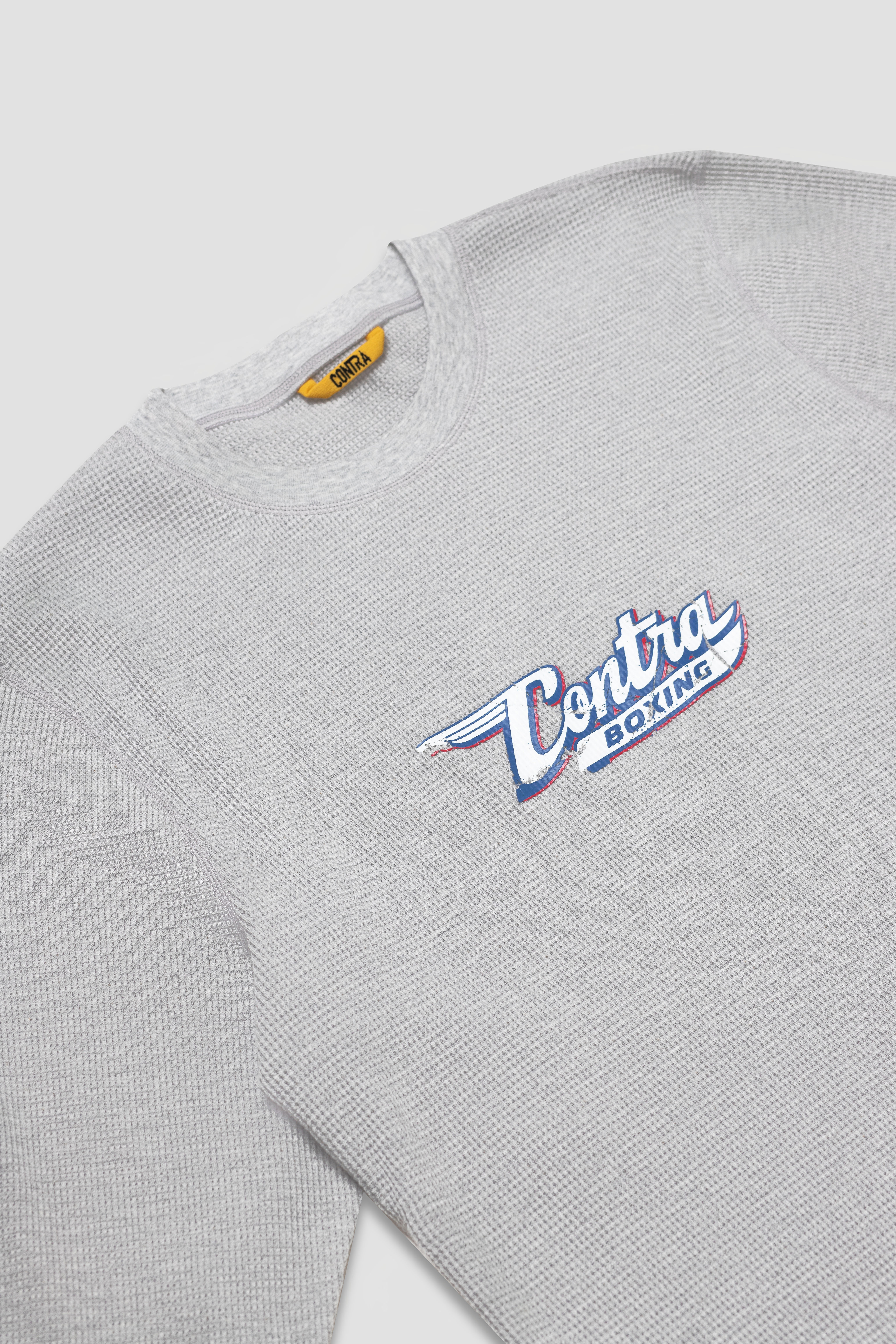 BE CONTRA WAFFLE Box Long Sleeve – Grey Melange