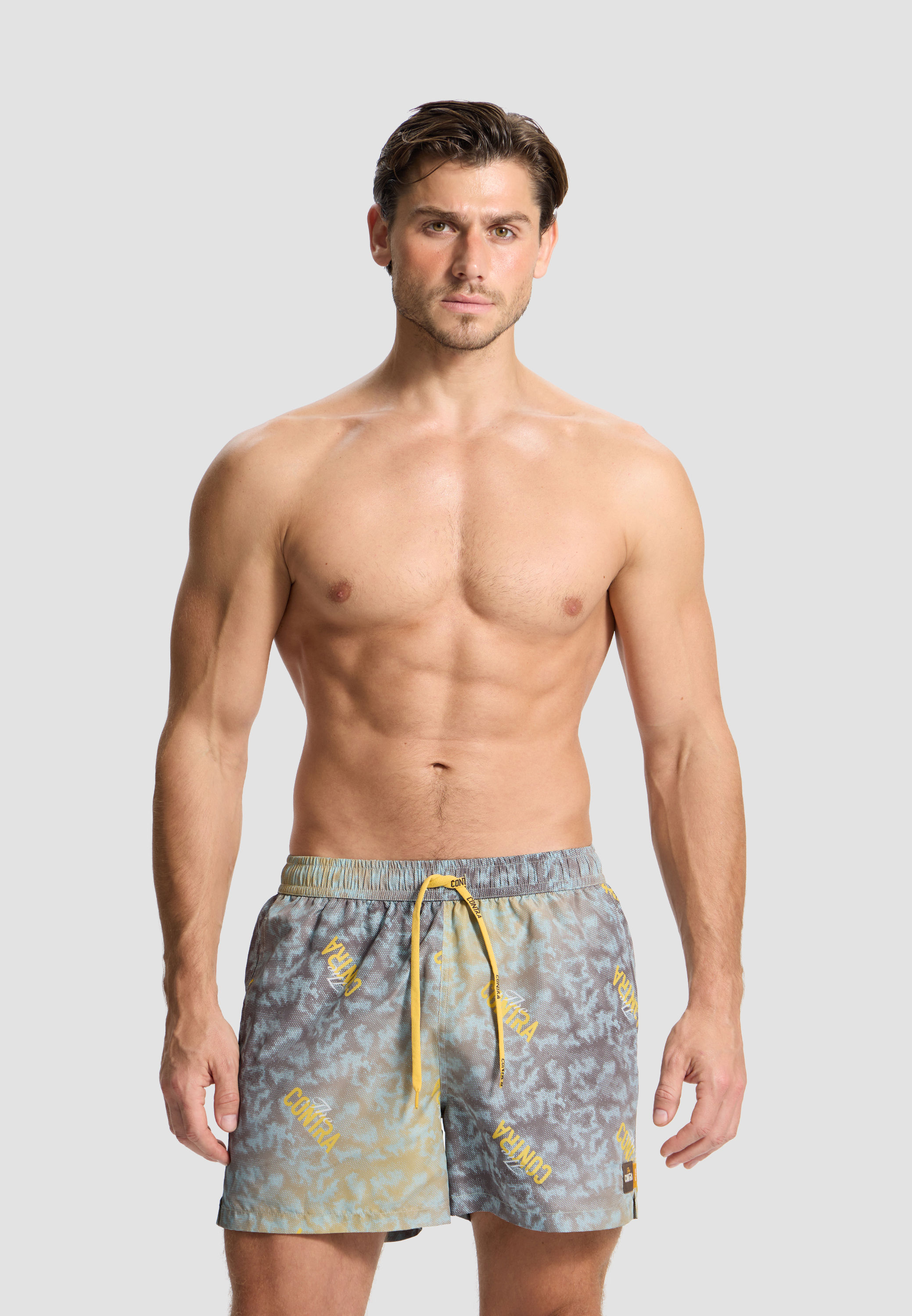 BE CONTRA Printed Swim Shorts – Grey Camo