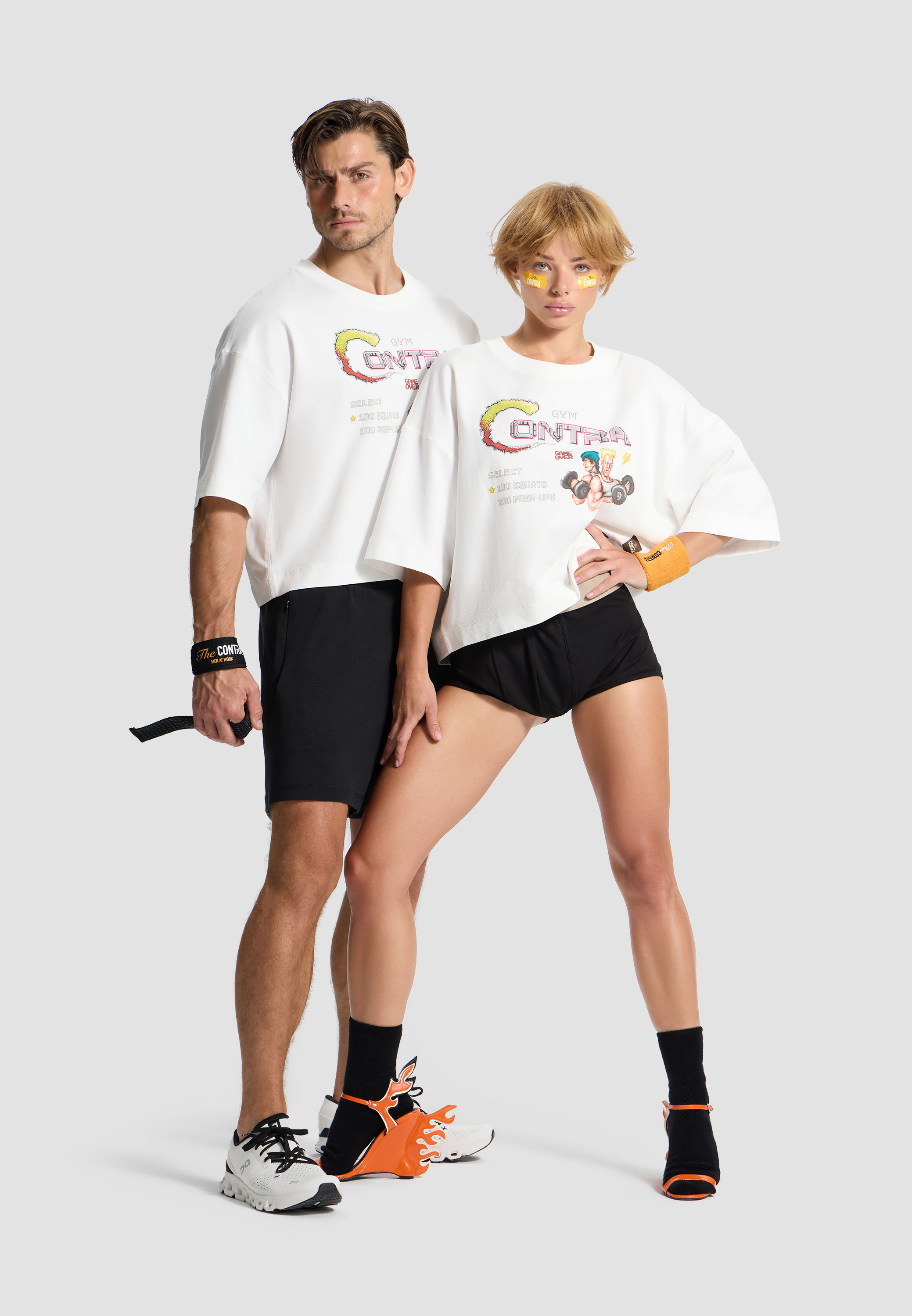 BE CONTRA Oversized Crop T-Shirt – White
