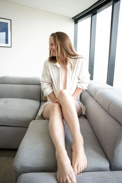 Kira wearing your shirt