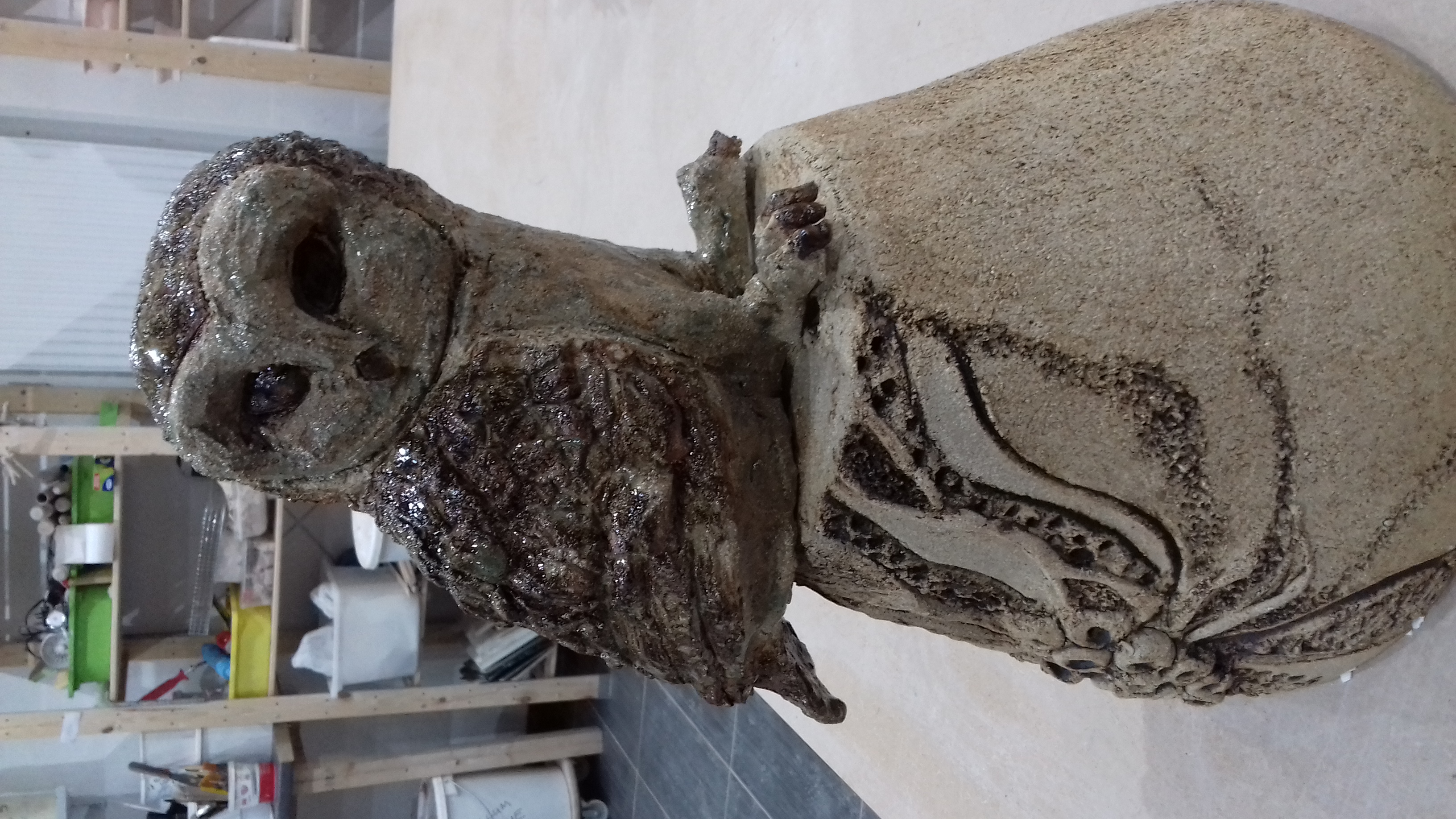 Owl stuck to somebody elses vase....