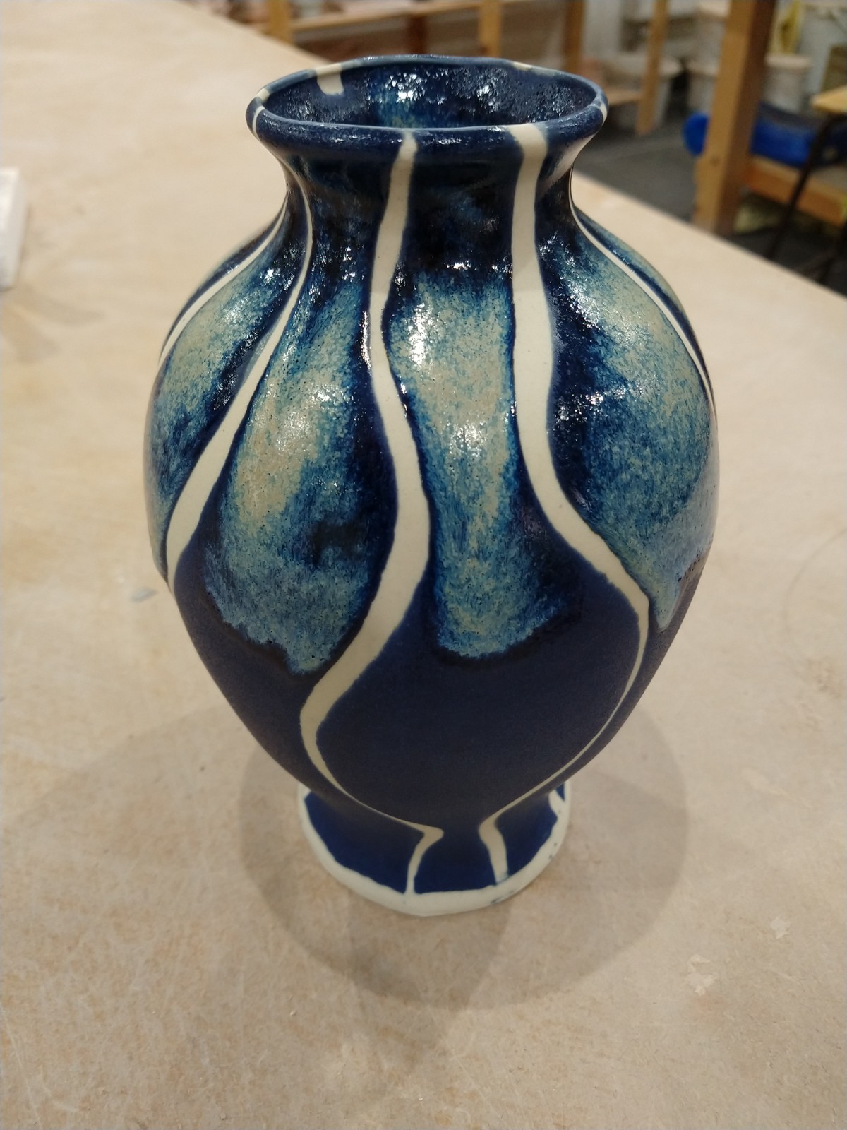 Vellum blue and Seafoam on slip cast