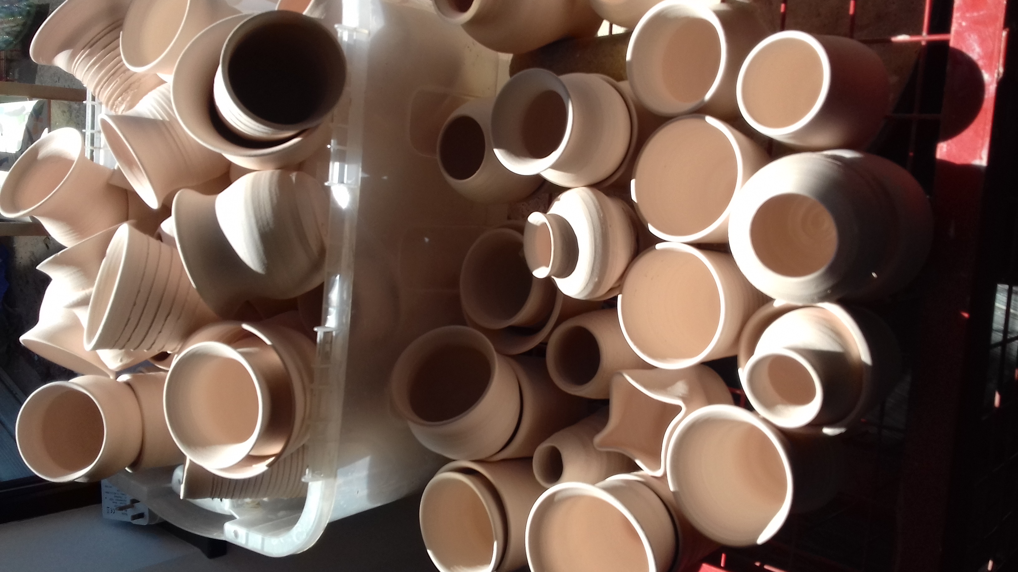 Pile of pots for Raku