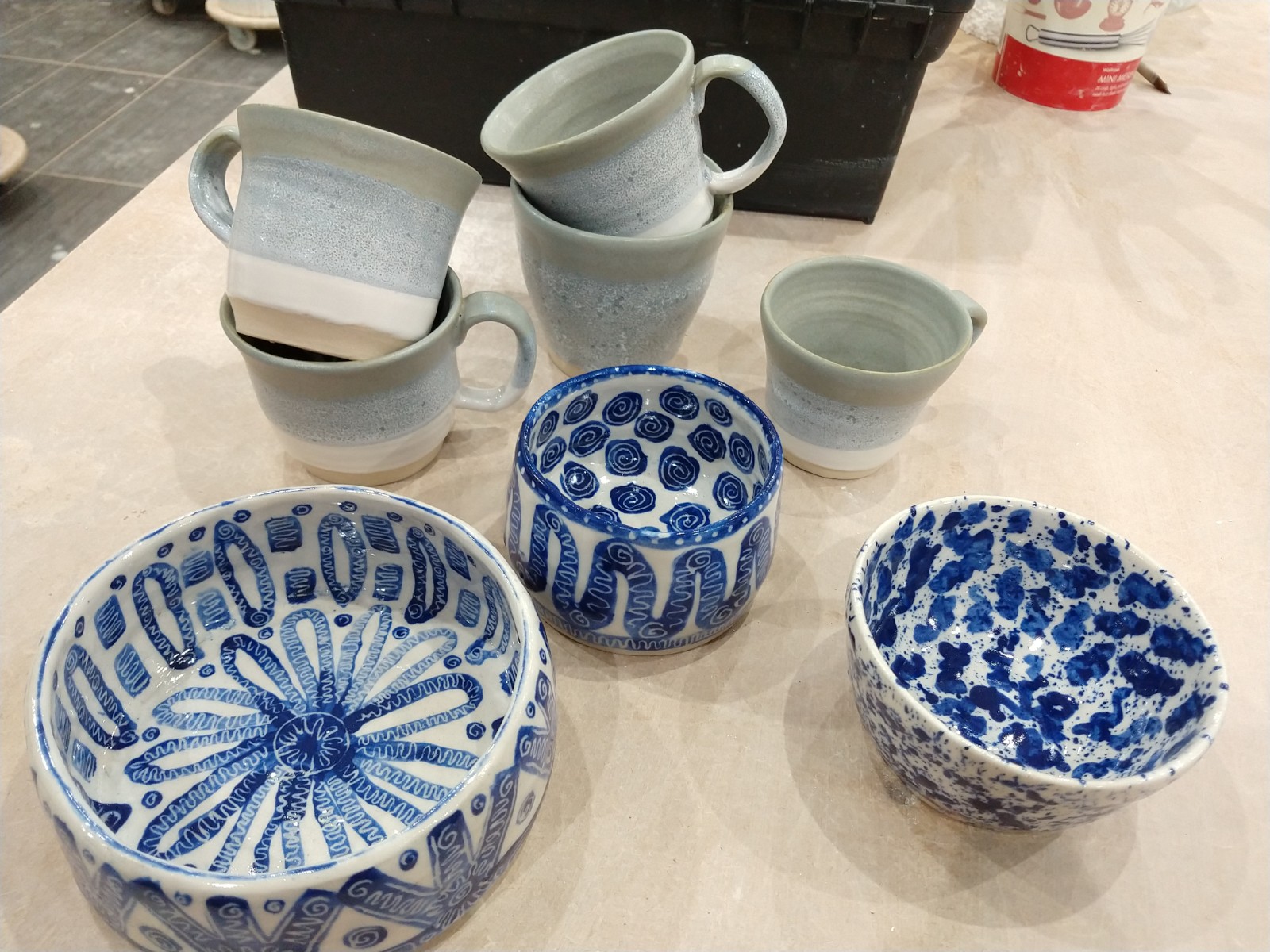 A few pots from the kiln