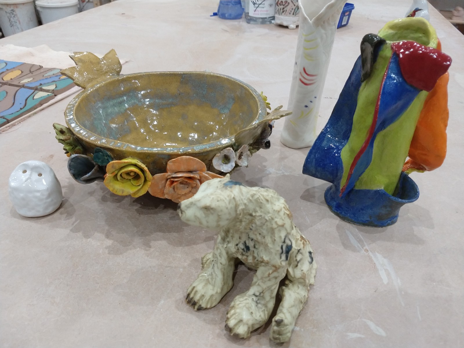 A delicate bowl and other pots from the