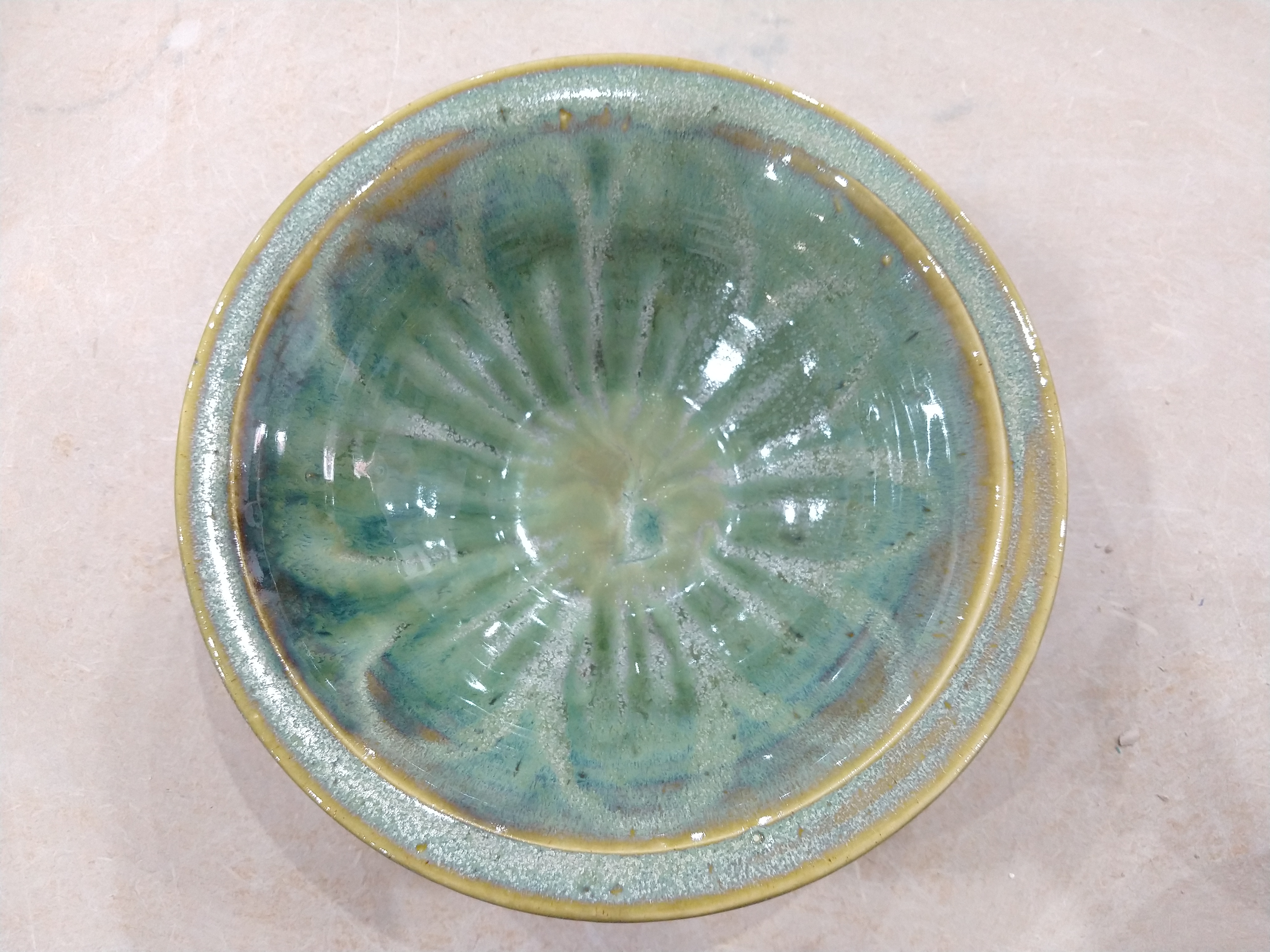 Wax resist with layers of glaze