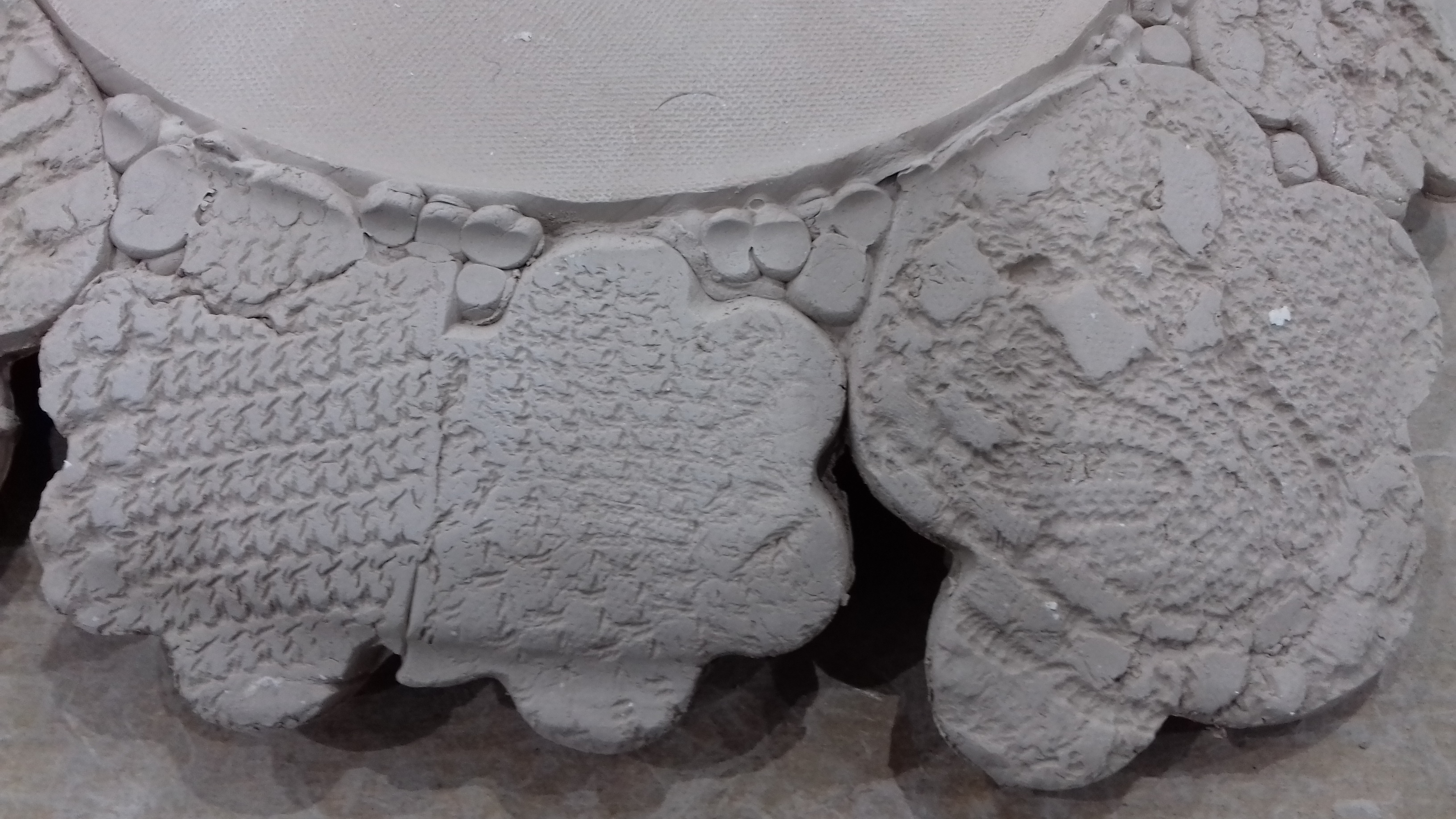 Dry clay pieces