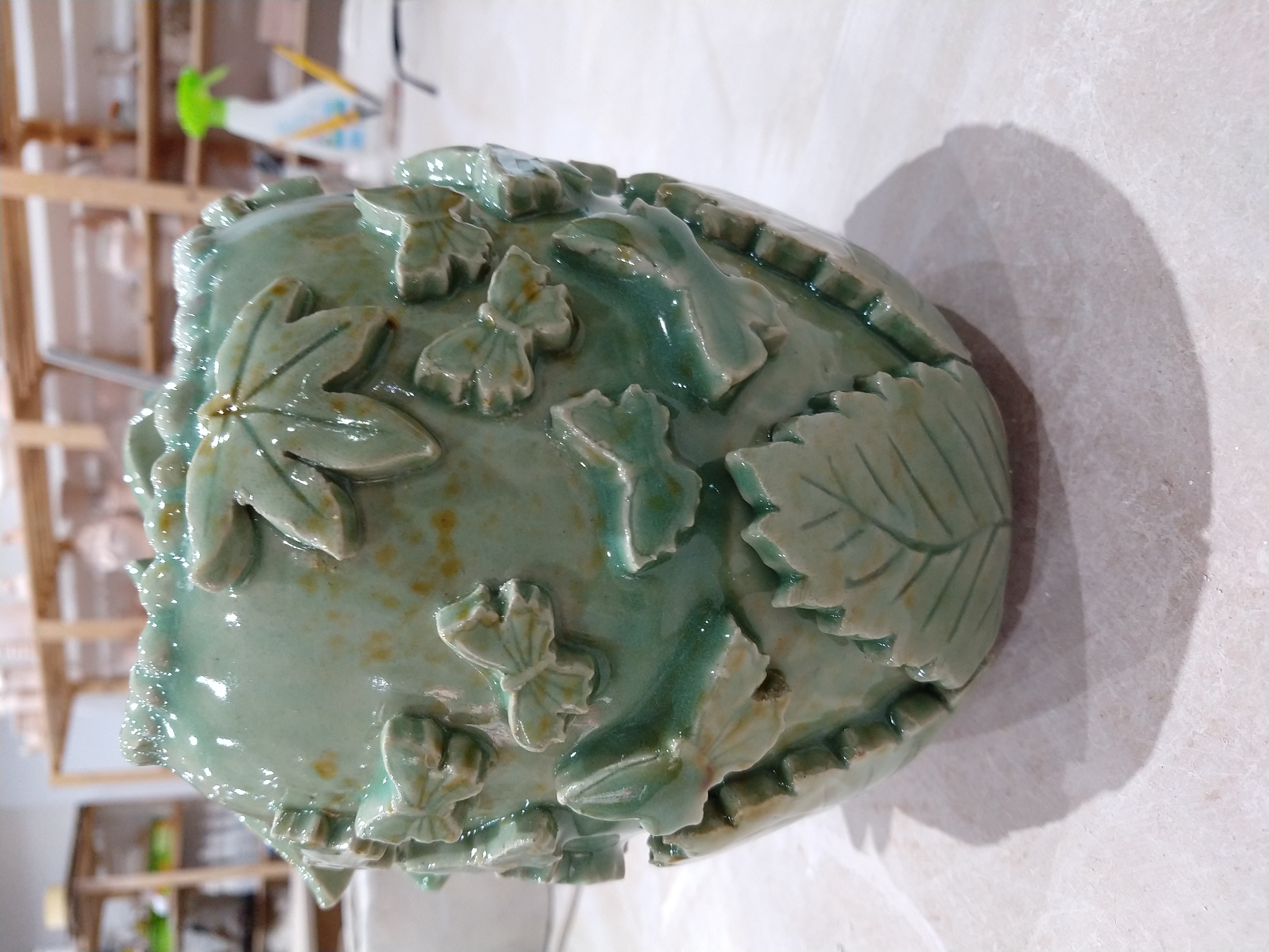 Porcelain green showing texture