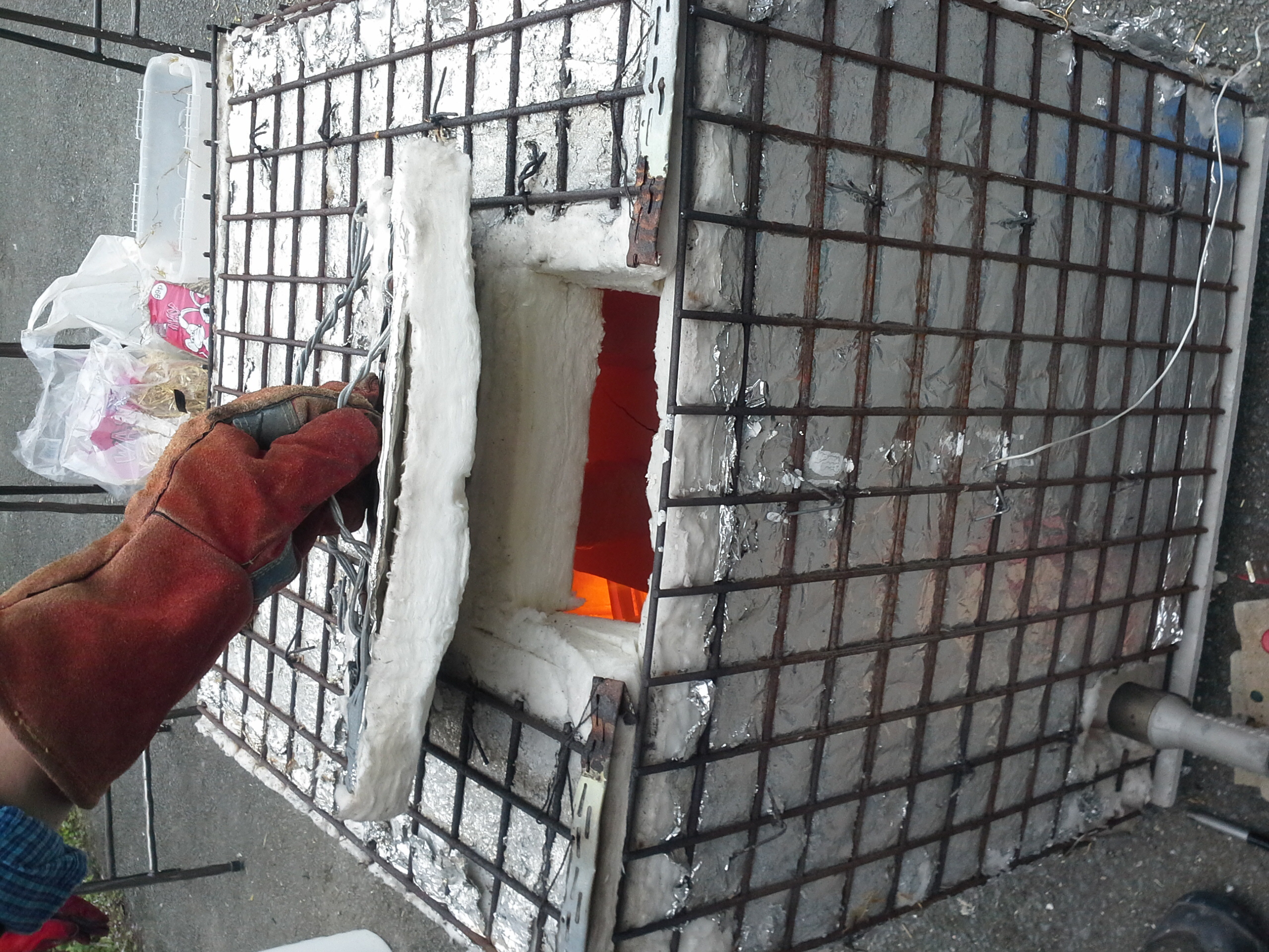 Checking the kiln