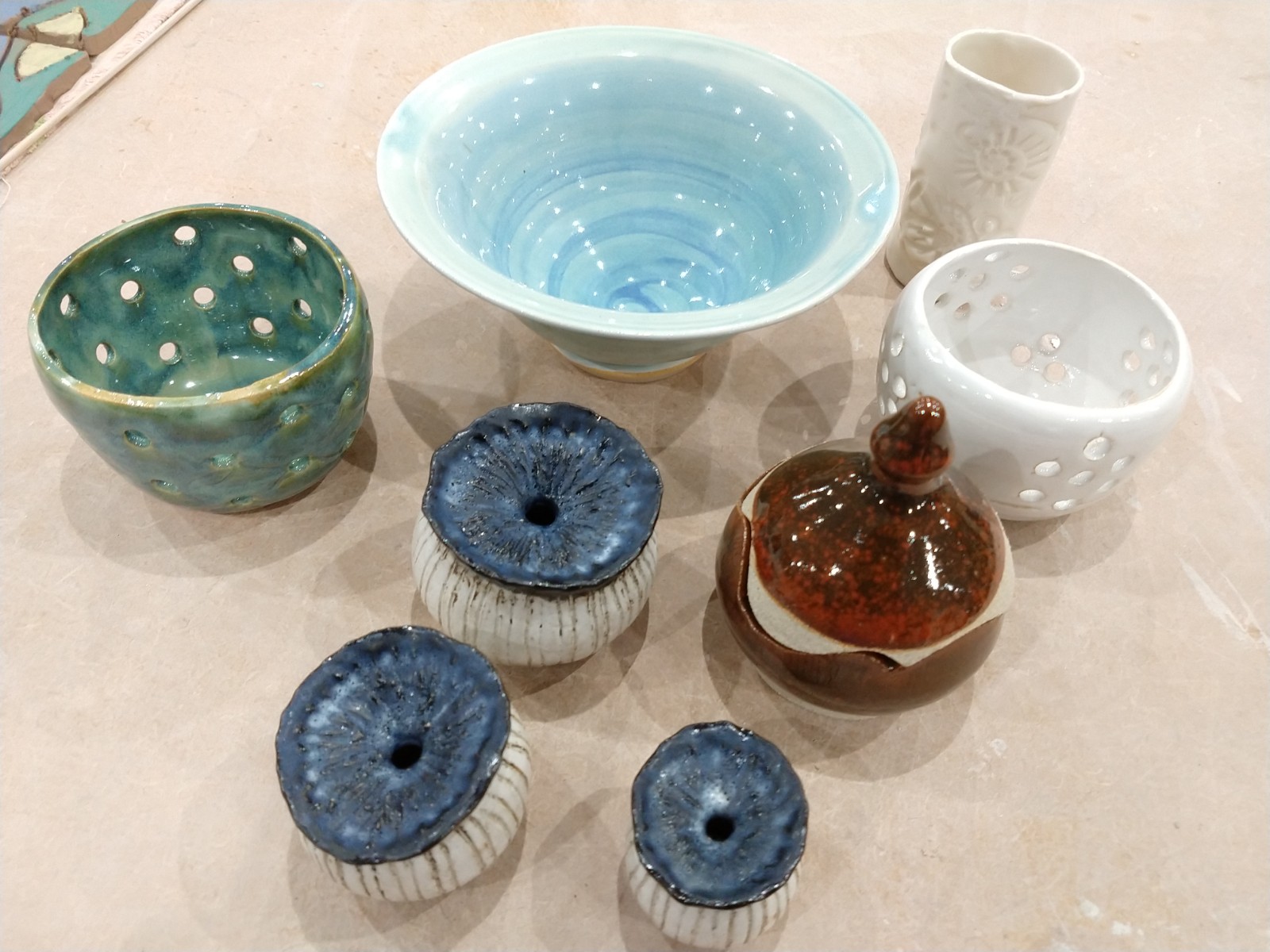 Smaller pots from the kiln
