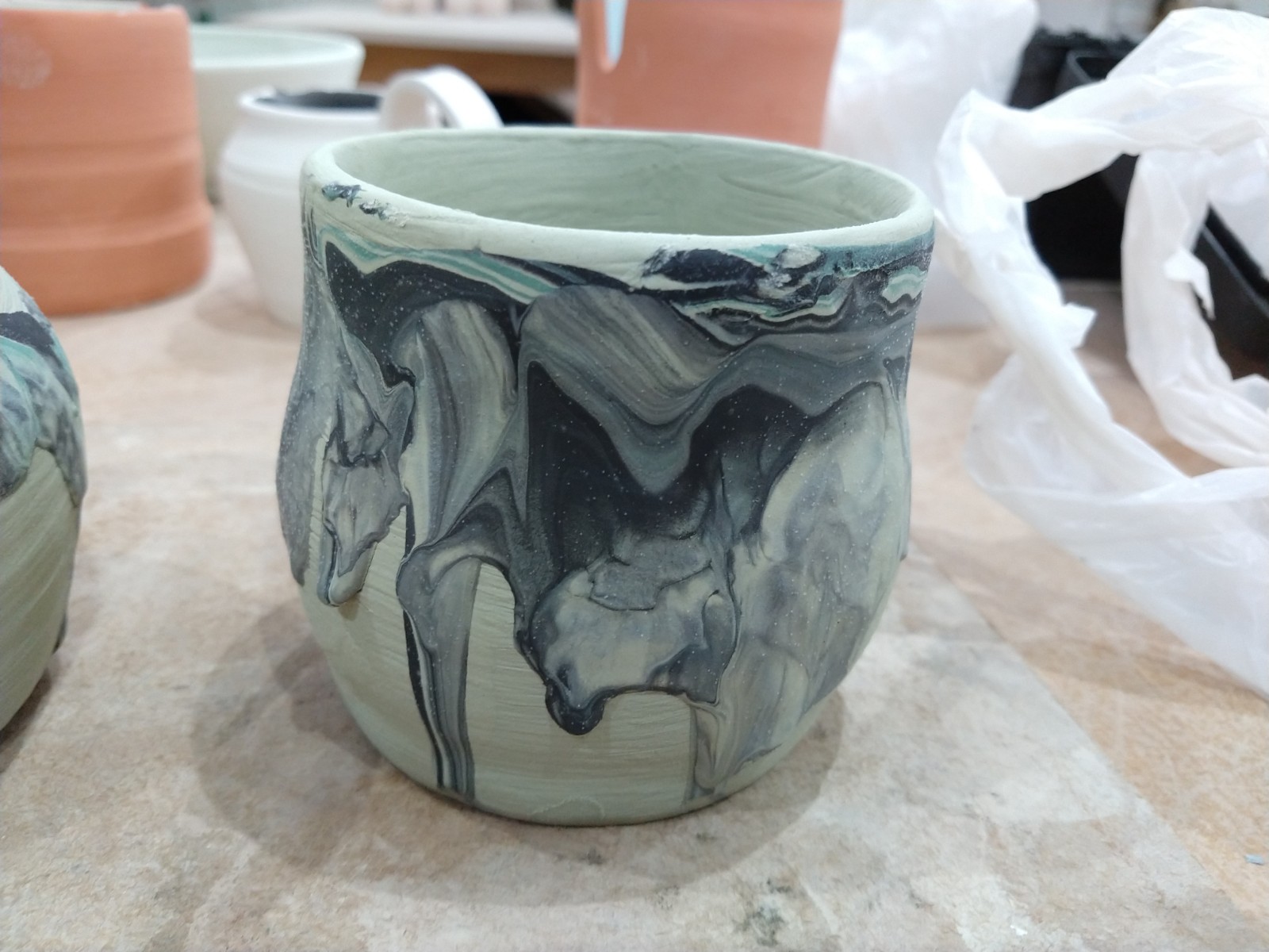 Mixed slip colour over single colour
