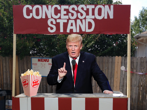 Due to Another Staff Error, Donald Trump Gives a Speech From a Concession Stand