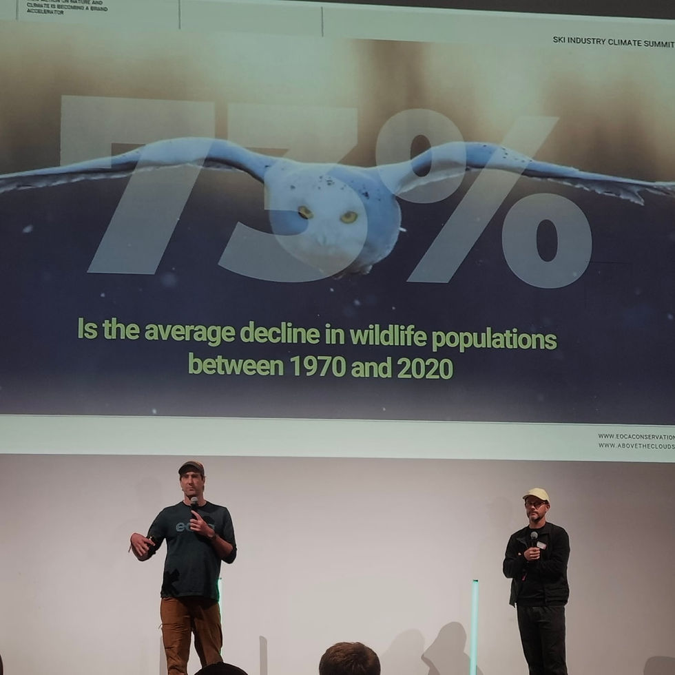 Image: Presenting with EOCA at the Ski Industry Climate Summit. Bolzano, Italy