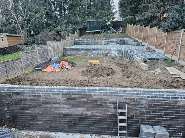 Retaining Wall Project Bricklaying and Groundworks