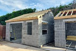 bricklaying Blue Brindle Brick Band Course with Blockwork walls for new builds in stoke Gi