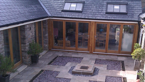Completed High Quality Domestic Rear & Side Extension Slates, stonework and oak_