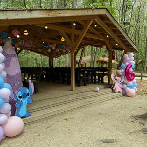 Tropical birthday pavilion with Stitch & Angel theme – AMMS Studio
