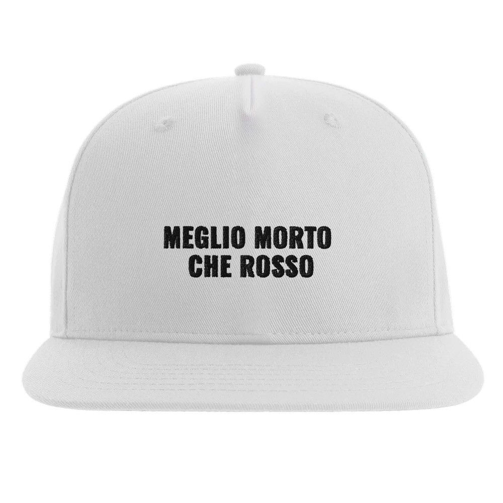 Cappellino con visiera "meglio morto che rosso"