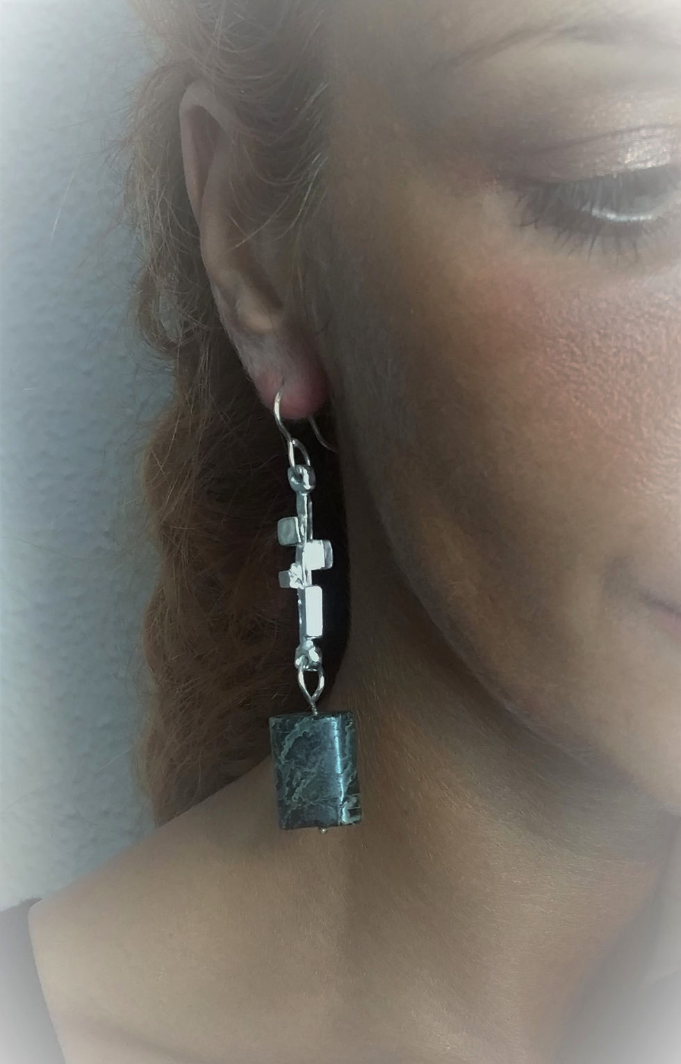 Thumbnail: FLYING STONES - silver earrings, jasper