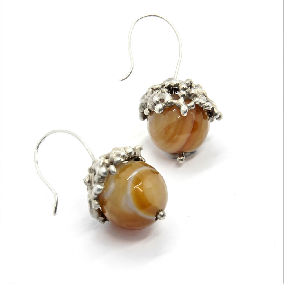 FLYING STONES - orecchini argento, agata