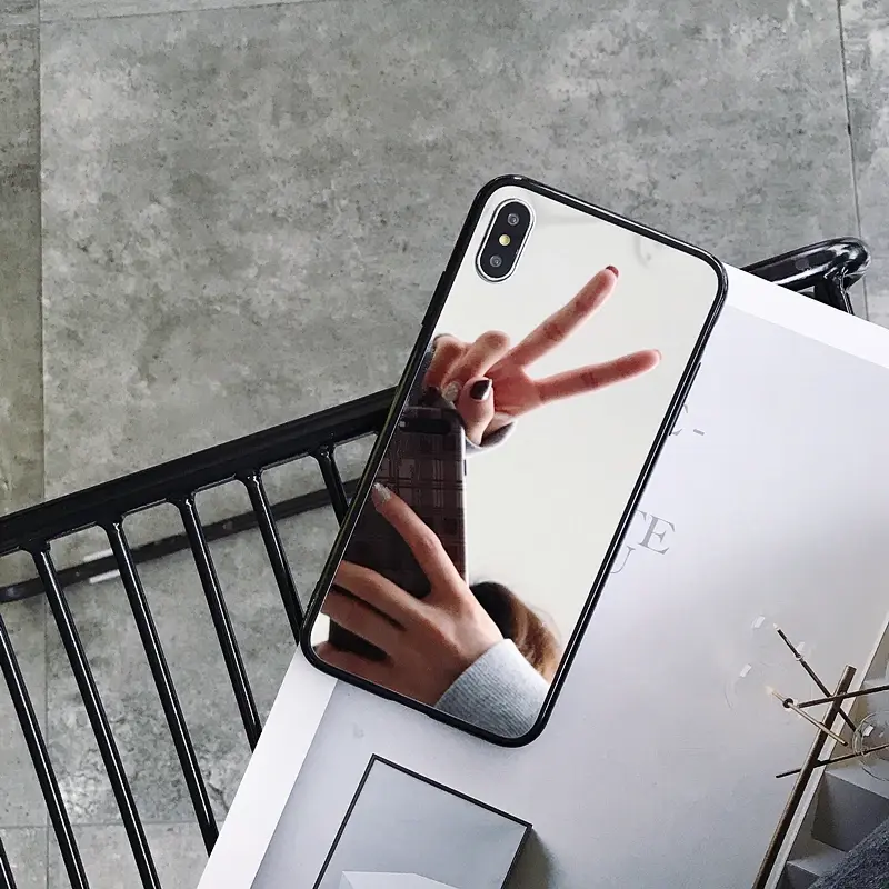Thumbnail: Black Edge Mirror Phone Case for iPhone 15 14 13 12 11 Pro Max XS MAX XR