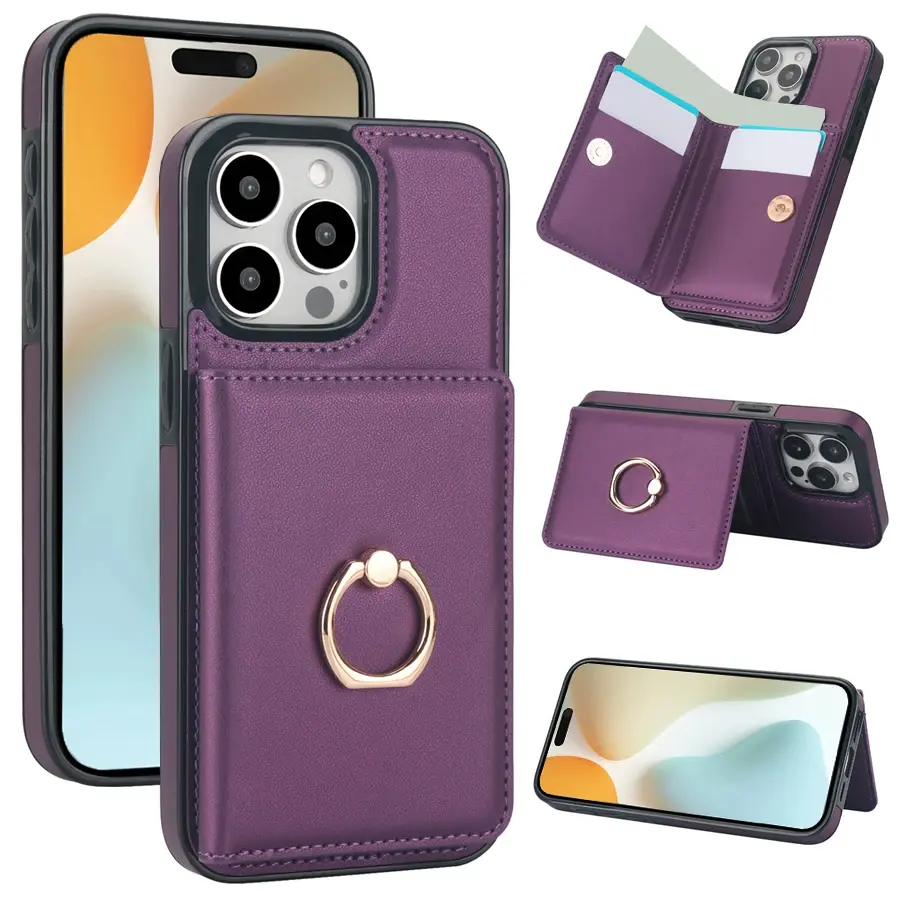 Miniature : Wallet Card RFID Magnetic Flip Leather Case for iPhone 16 Pro Max 15 Plus 14