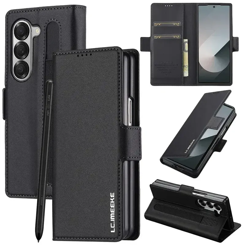 Miniatura: Magnetic Flip Leather Phone Case for Samsung Galaxy Z Fold 7 6 5 4 3