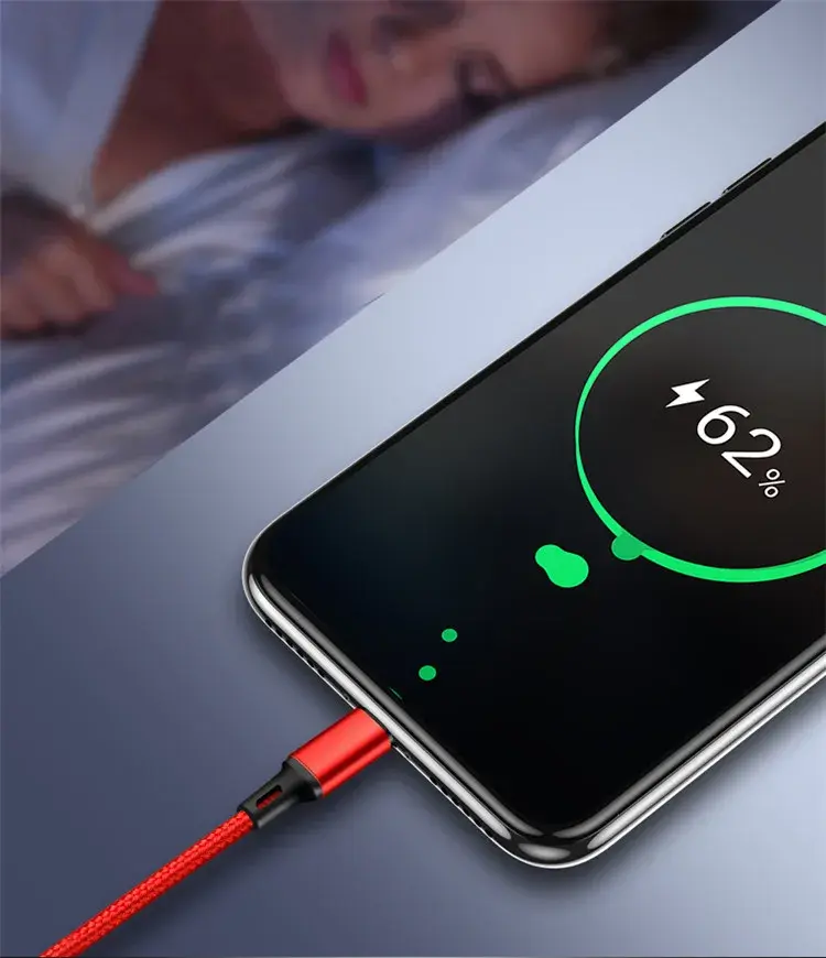 Miniatura: 3 in 1 Micro USB Type C Charger Cable Multi Usb Port Nylon