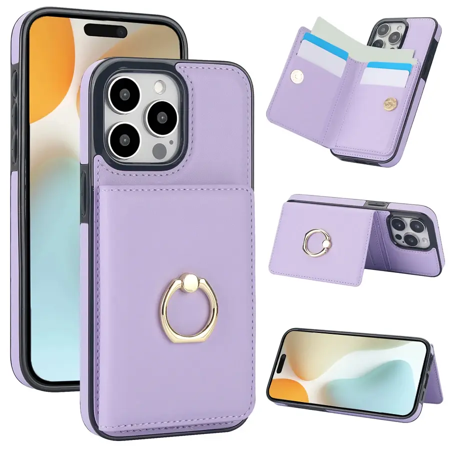Miniatura: Wallet Card RFID Magnetic Flip Leather Case for iPhone 16 Pro Max 15 Plus 14