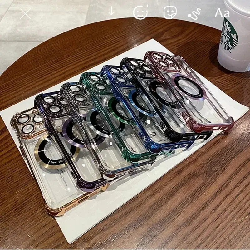 Thumbnail: Magsafe Shockproof Transparent Silicone Cover for iPhone 11 12 13 14 Pro Max