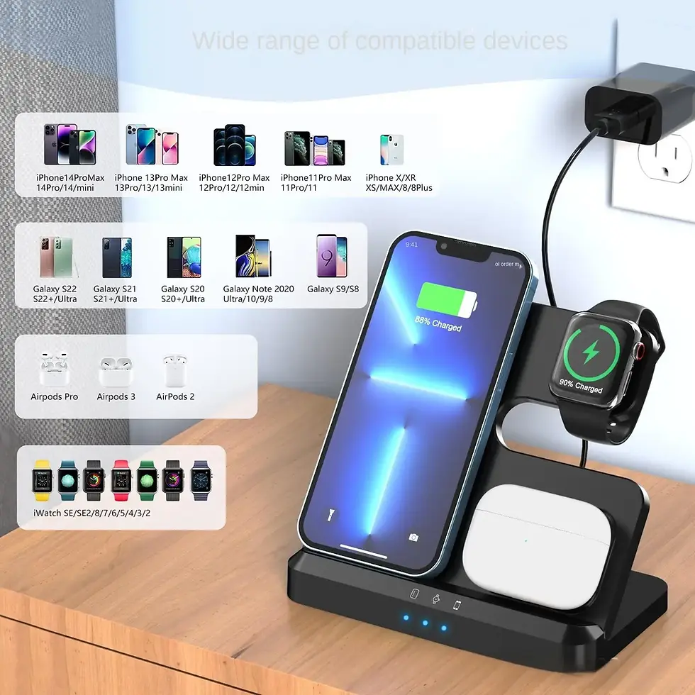 Miniature : Wireless Charger New 3-In-1 Wireless  Fast Charger