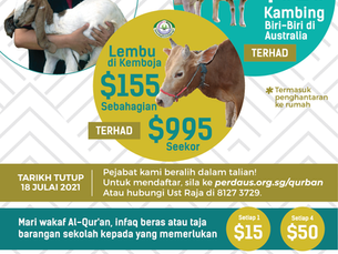 Sambil menunaikan qurban, berpeluang untuk menderma juga