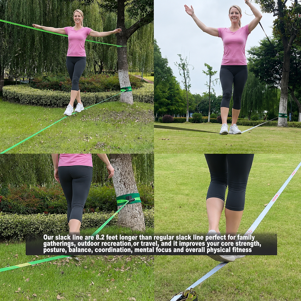 Thumbnail: Tiger Australia Slackline Kit 50mmx22.5 m with Training Line, Ratchet, Tree Pr