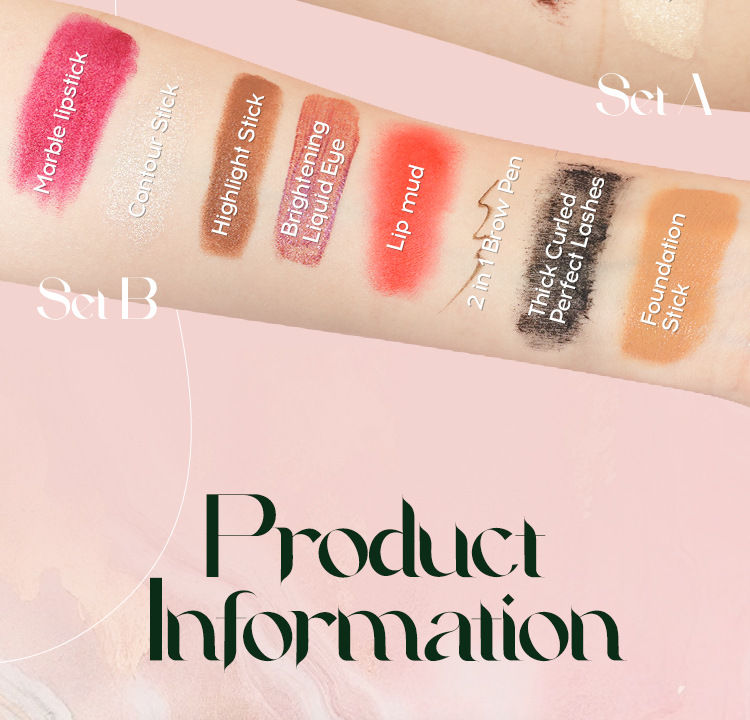 Thumbnail: Makeup Kit With Organize Case Lipstick Contour Highlight Liquid Eyeshadow Lip Mu
