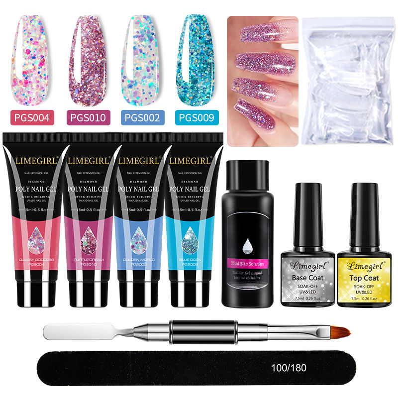 Thumbnail: Nail Art Limegirl Kit Poly Nail Gel Extending Soaking Gel Kit Nail Art Acrylic G