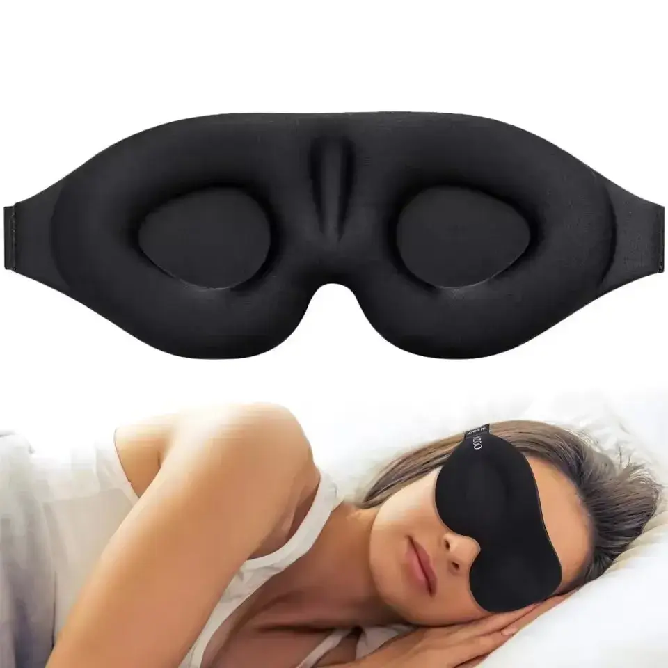 Thumbnail: 6D Sleep Mask Blockout Light Blindfold Sleeping Aid Eye Mask Soft Memory Foam Fa