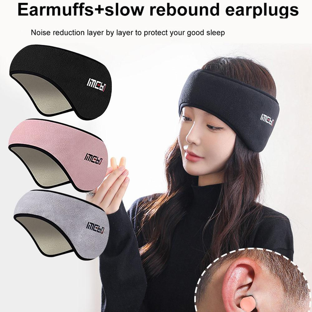 Earmuff Sleep Mask Plush Sleeping Mask Eyemuff Eye Cover For Warm Relax Plush Bl