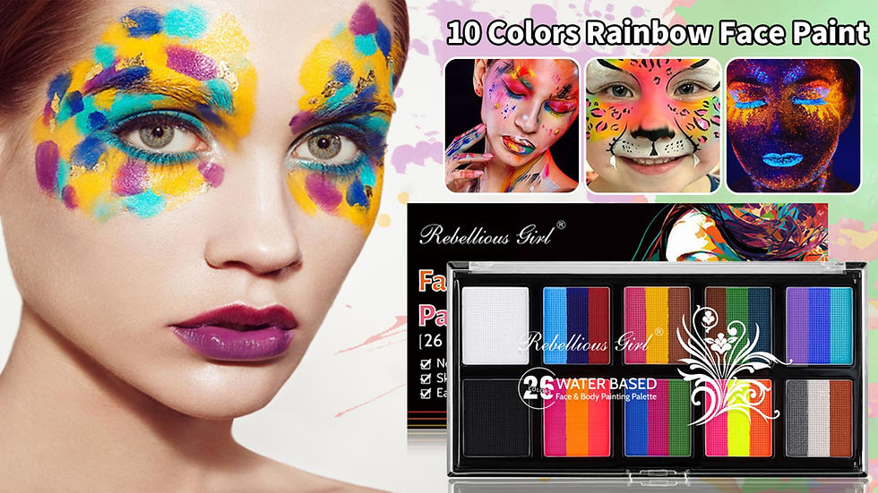 Thumbnail: Body Face Painting Kit for Kids Adults,10 Color Face Makeup Palette with Brush,H