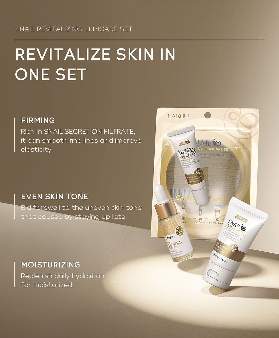 Thumbnail: 3pcs/set LAIKOU Vitamin C 24K Golden Sakura Skin Care Sets Face Cream Serum Eye 