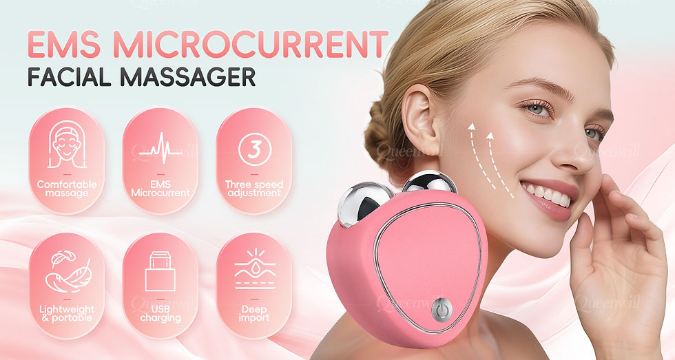 Thumbnail: Microcurrent EMS Face Lifting Roller Facial Massager Skin Tightening Rejuvenatio
