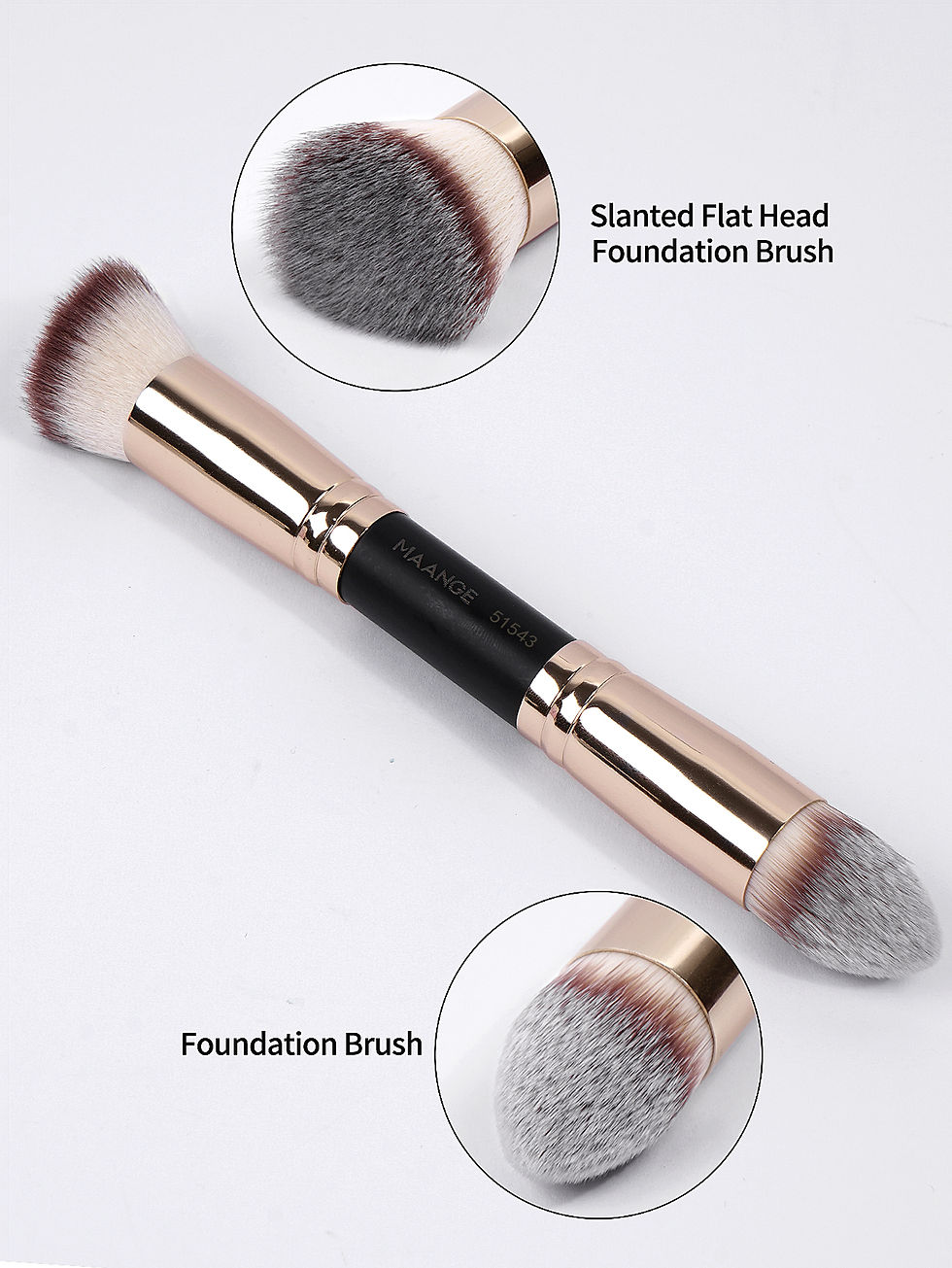Thumbnail: MAANGE 4pcs Basic Makeup Brushes Set With Box Dual-ended Foundations Powder Blus