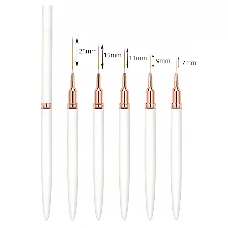 Thumbnail: 7/9/11/15/25MM Nail Liner Brush Set UV Gel Nail Brushes Kits 5pcs French Stripe 