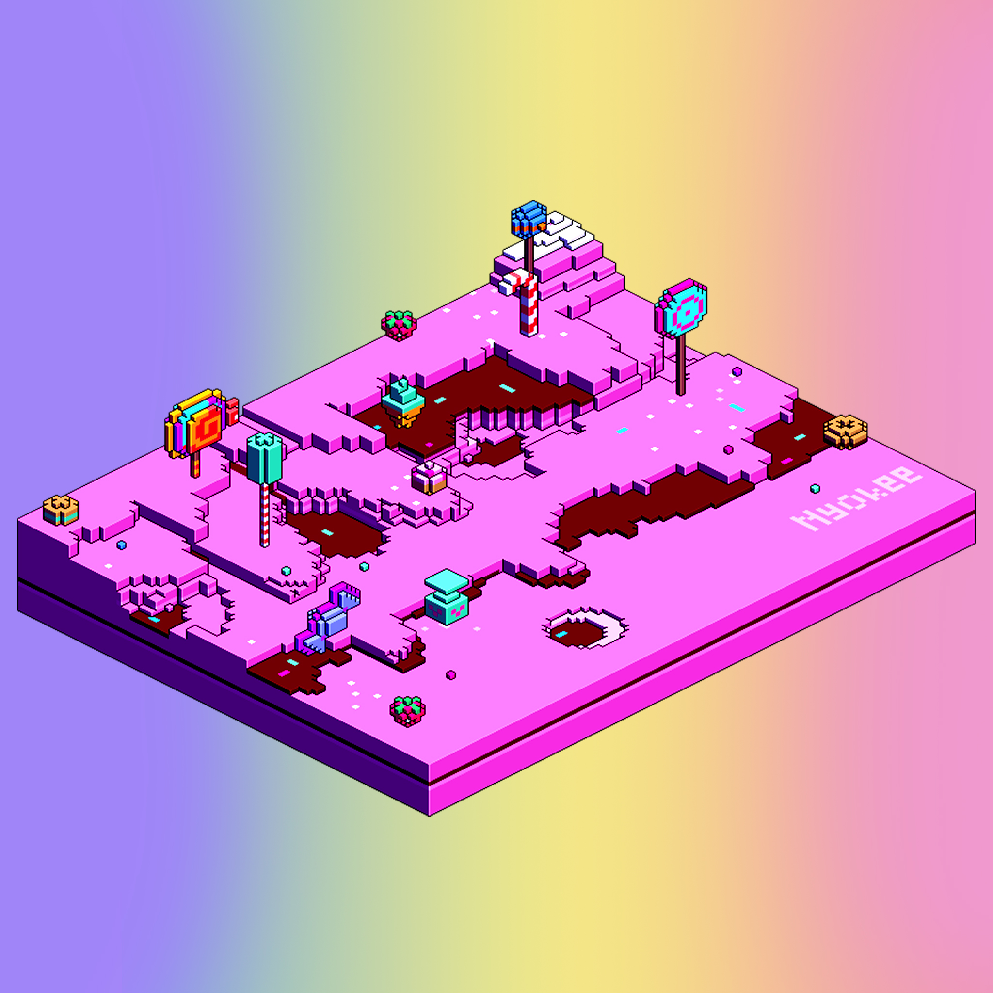 Kawaii candyland pixel art